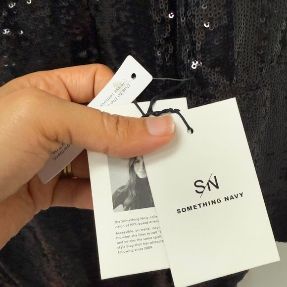 NWT Something Navy Sequins Black Mini‎ Dress Women’s Size XS - Picture 12 of 13